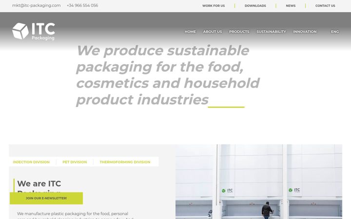 Screenshot of itc-packaging.com