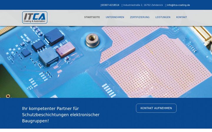 Screenshot van itca-coating.de