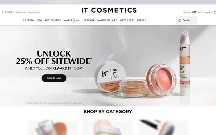 Screenshot of itcosmetics.com