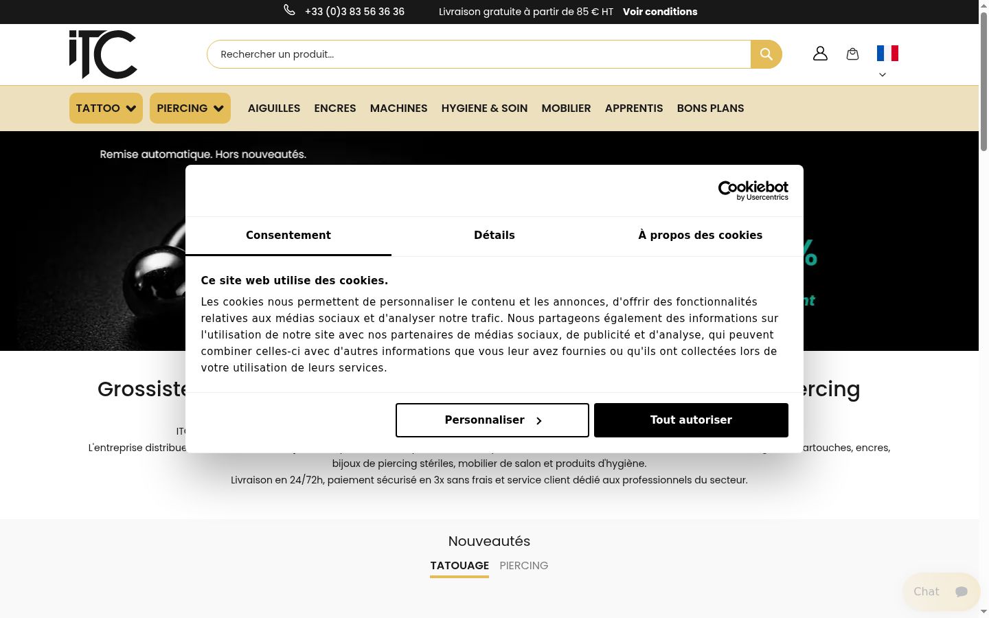 Captură de ecran a bannerului de consimțământ afișat înainte de orice interacțiune
