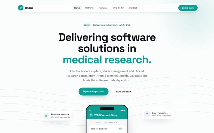 Screenshot of itcrc.co.uk
