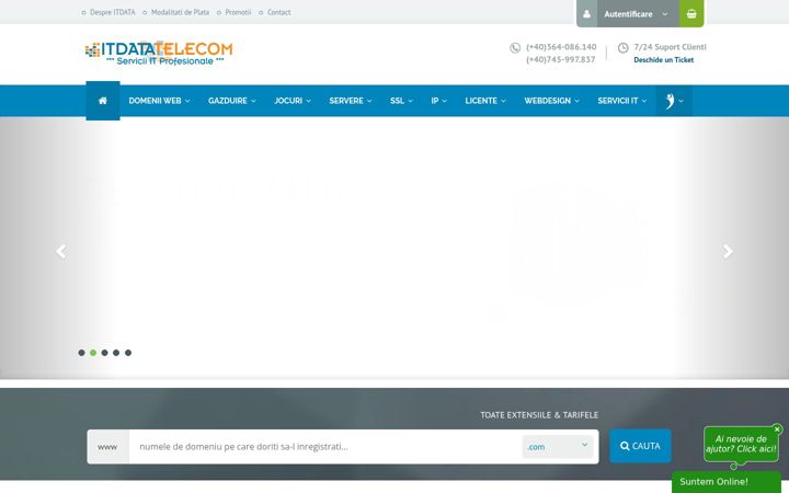 Screenshot of itdatatelecom.ro