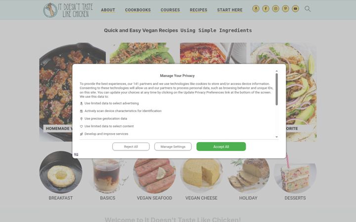 Screenshot of itdoesnttastelikechicken.com