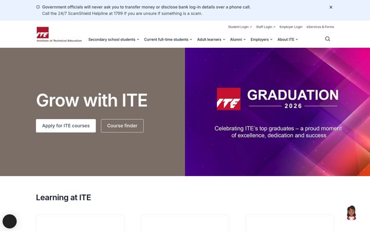 Screenshot di ite.edu.sg
