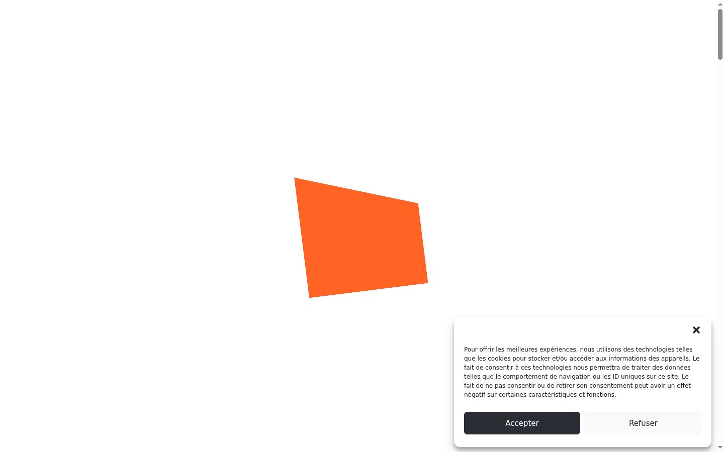 Screenshot del banner di consenso mostrato prima di qualsiasi interazione