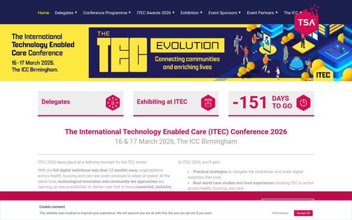 Screenshot of itecconf.org.uk