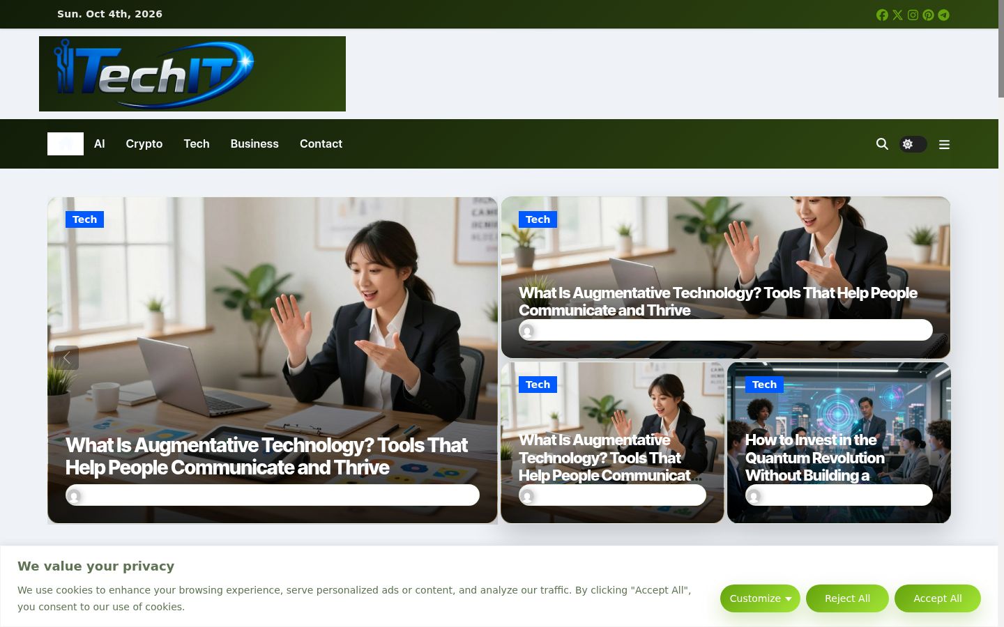 Screenshot tal-banner tal-kunsens muri qabel kwalunkwe interazzjoni