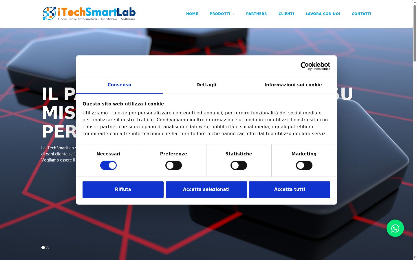 Screenshot of the consent banner shown before any interaction