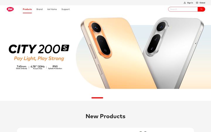 Screenshot of itel-life.com