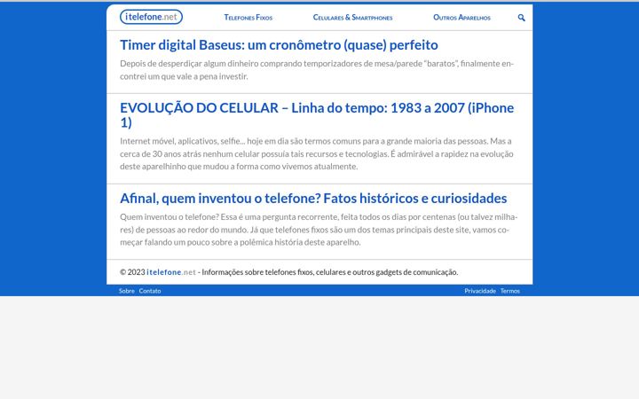 Screenshot of itelefone.net