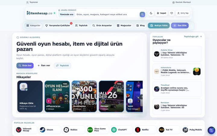 Screenshot of itemhesap.com