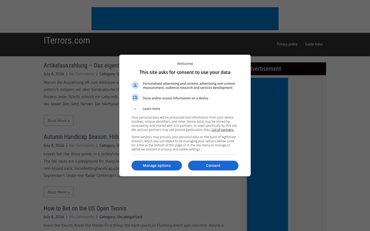 Screenshot of iterrors.com