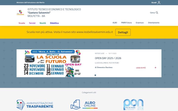 Screenshot of itetsalvemini.edu.it