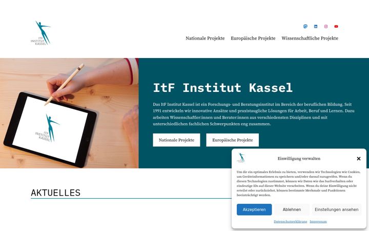 Screenshot of itf-kassel.de
