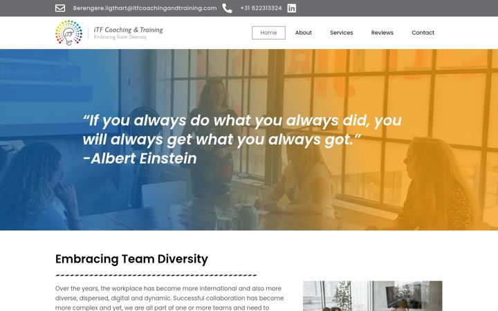 Screenshot of itfcoachingandtraining.com