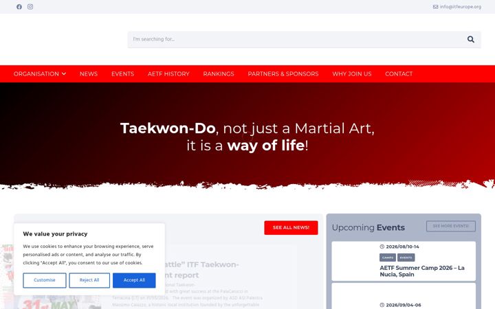 Screenshot of itfeurope.org