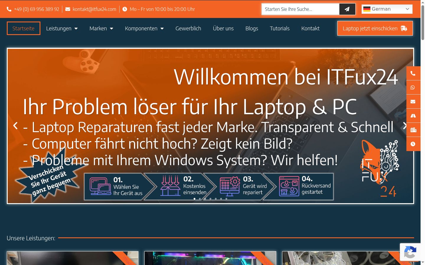 Screenshot des Einwilligungsbanners vor jeglicher Interaktion