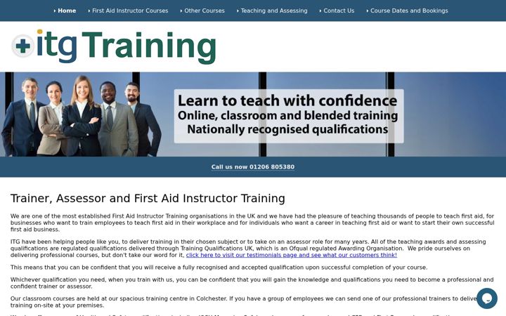 Screenshot of itg-instructor-training.co.uk
