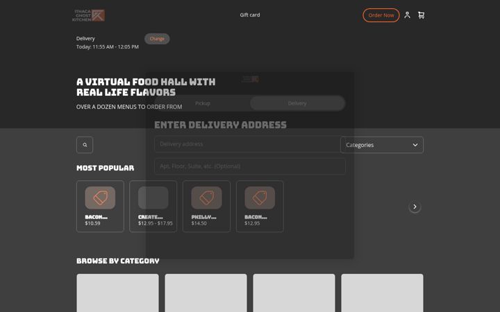 Screenshot of ithacaghostkitchen.com