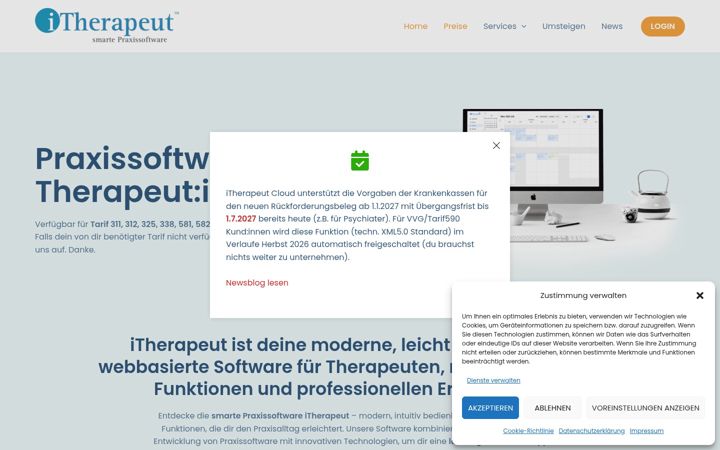 Screenshot of itherapeut.ch