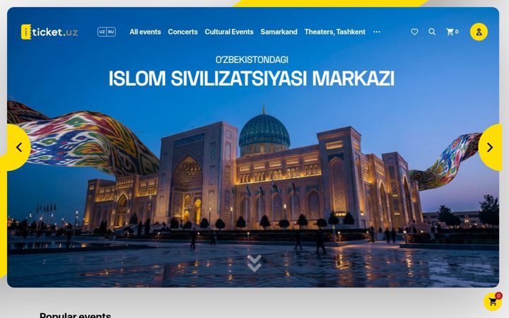 Screenshot of iticket.uz