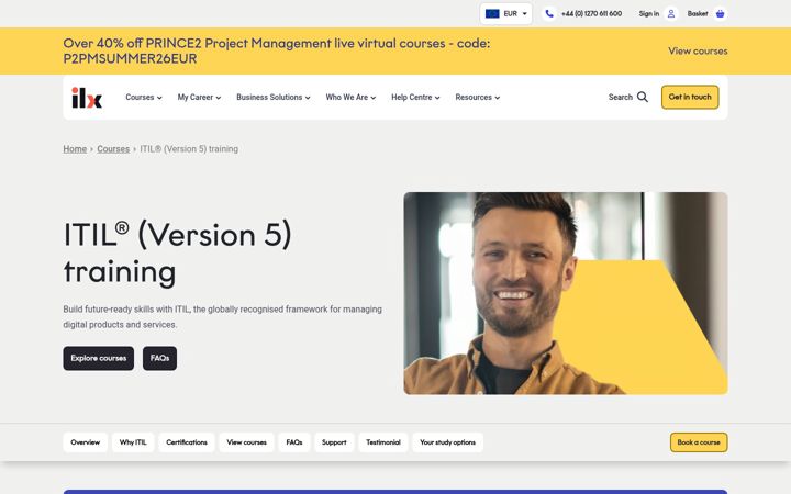Screenshot of itiltraining.com