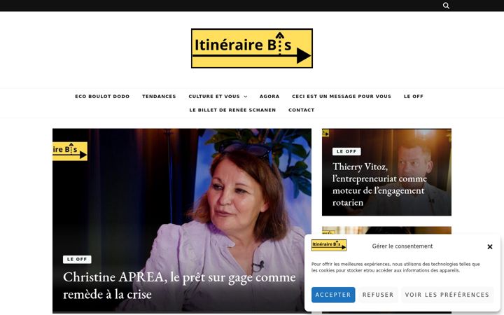 Screenshot of itinerairebis-magazine.com