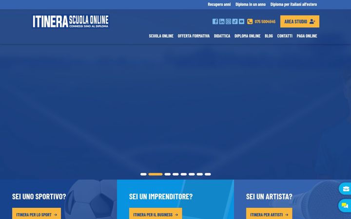 Captură de ecran a itinerascuolaonline.it