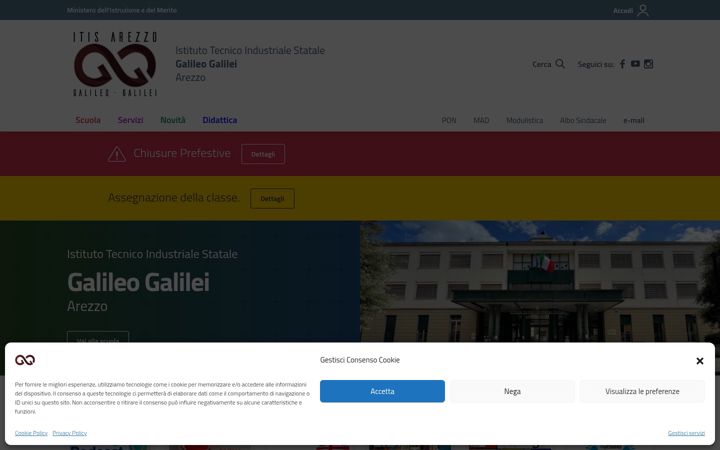 Screenshot of itisarezzo.edu.it