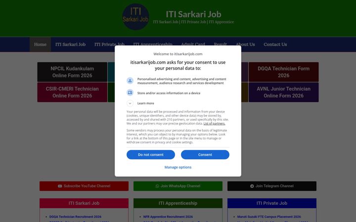 Screenshot of itisarkarijob.com
