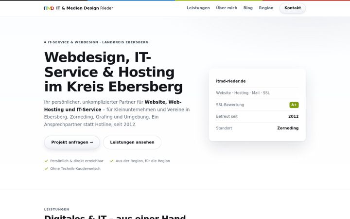 Screenshot of itmd-rieder.de