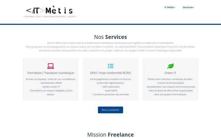 Screenshot of itmetis.fr