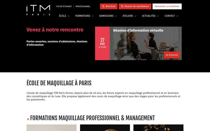 Screenshot of itmparis.com