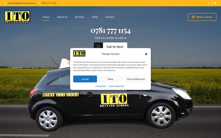 Screenshot of itodrivingschool.com