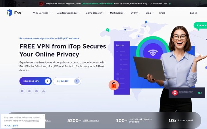 Screenshot ta' itopvpn.com