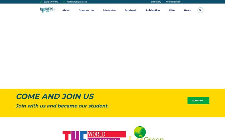 Screenshot of itpln.ac.id