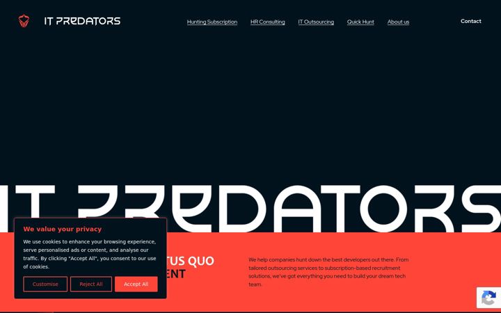 Screenshot of itpredators.com