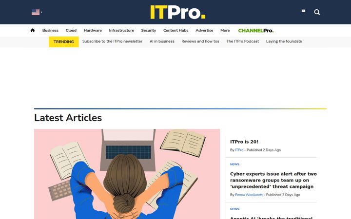 Screenshot von itpro.co.uk