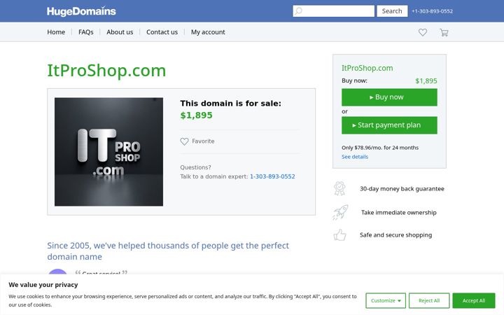 Screenshot of itproshop.com