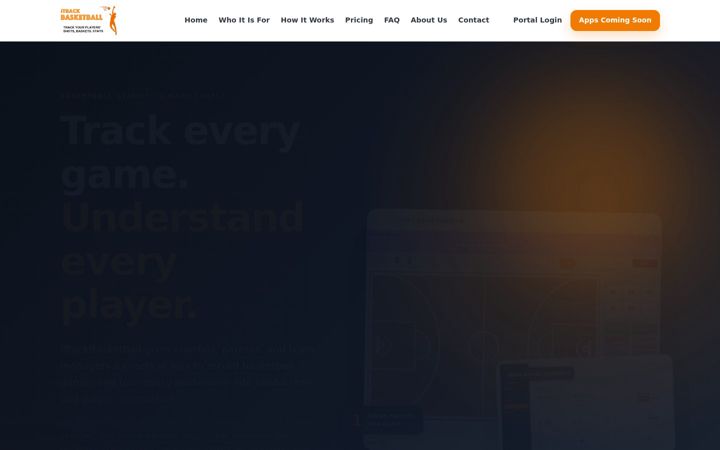 Screenshot of itrackbasketball.com