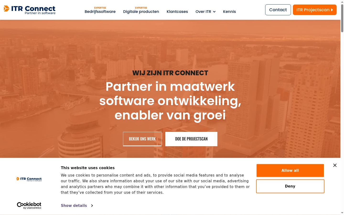Screenshot of the consent banner shown before any interaction