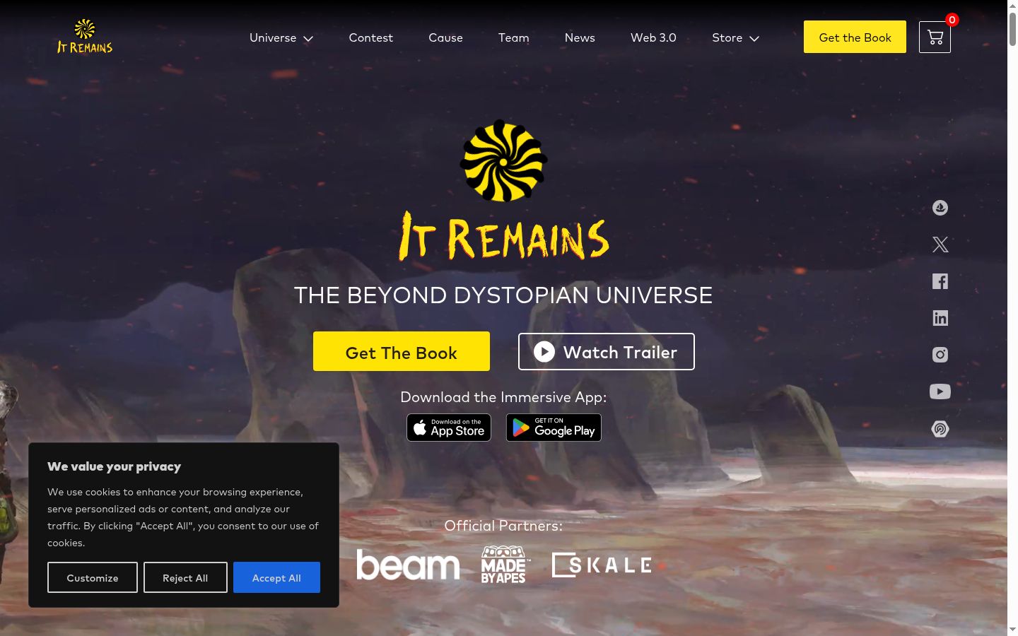Screenshot del banner di consenso mostrato prima di qualsiasi interazione