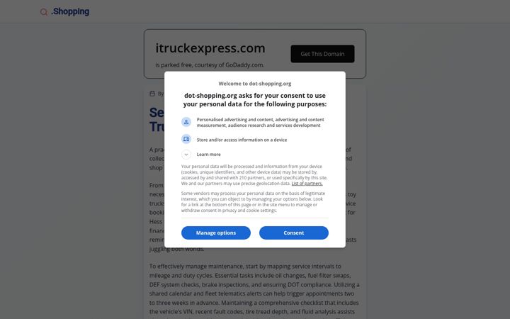 Screenshot of itruckexpress.com
