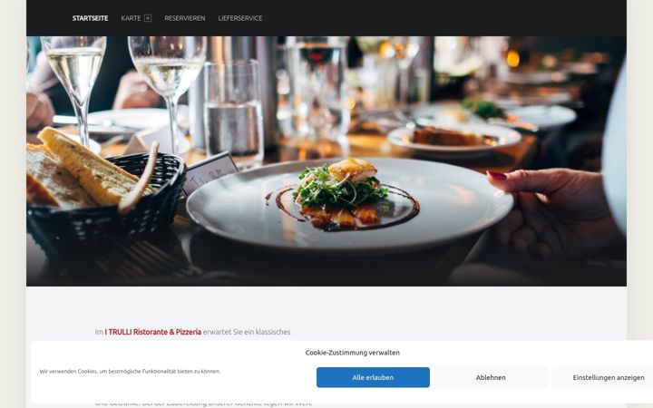 Screenshot of itrulliristorantepizzeria.de