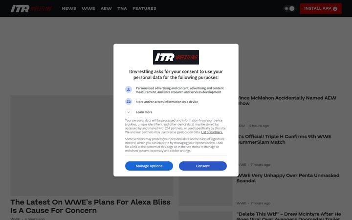 Screenshot of itrwrestling.com