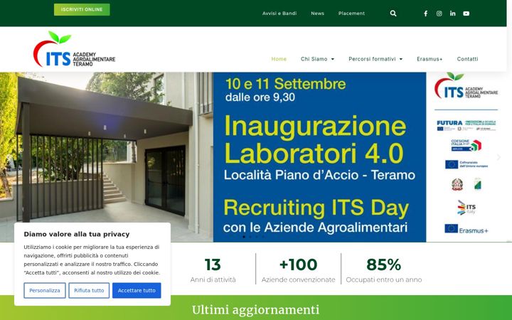 Screenshot of itsagroalimentarete.it