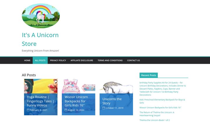 Screenshot of itsaunicornstore.com