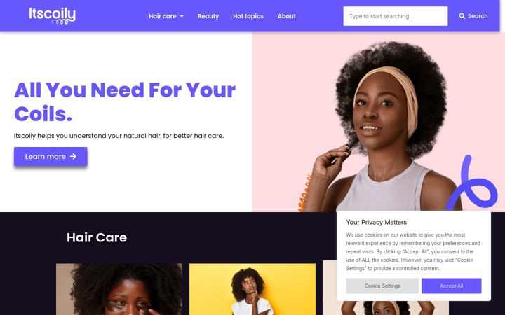 Screenshot of itscoily.com