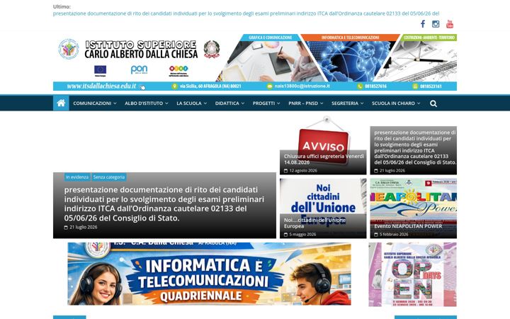 Screenshot of itsdallachiesa.edu.it