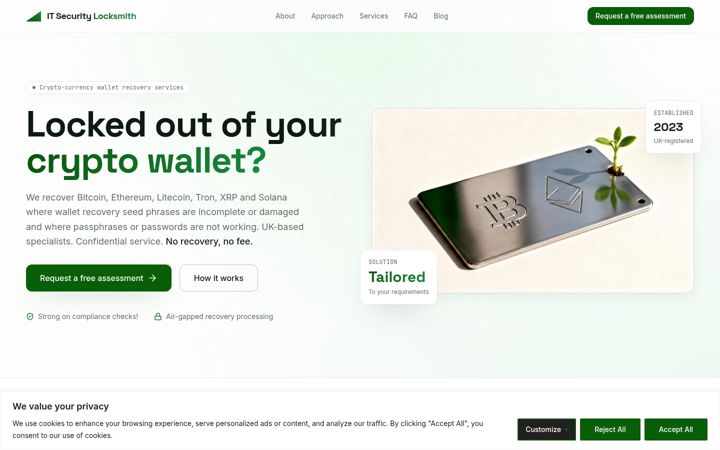 Screenshot of itsecuritylocksmith.co.uk